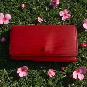 LOUIS VUITTON Red Epi Leather Keyholder Case